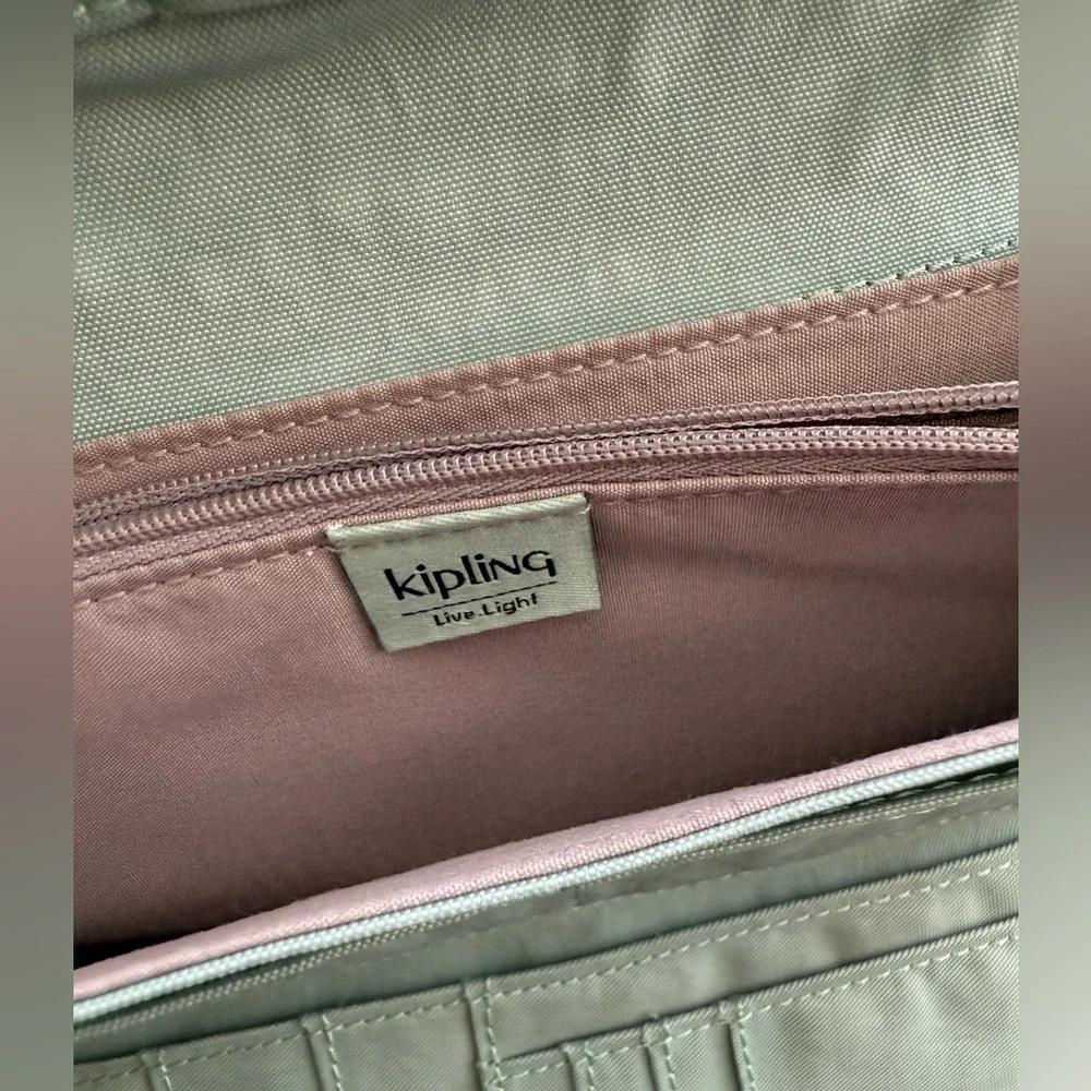 KIPLING Teddi Snap Wallet Sage Green New Without Tags
